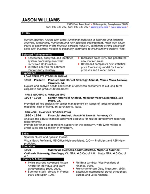 samples-free-printable-resume-template