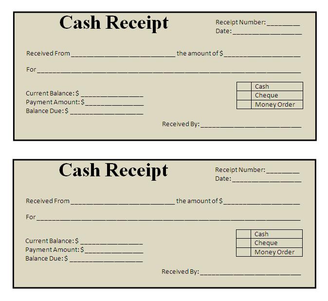 Free-cash-Payment Receipt-printable-templates