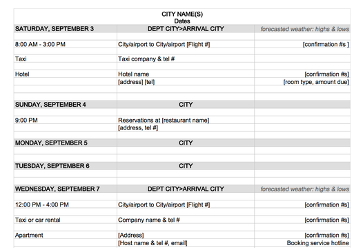 planning-itinerary-template