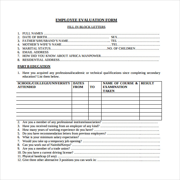 free-example-of-employee-evaluation-form