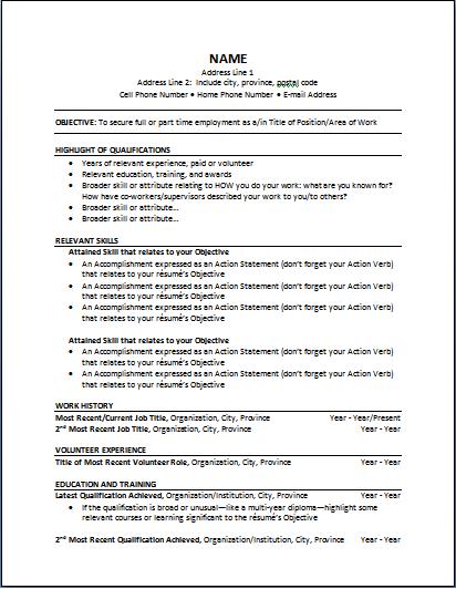 word-format-Functional-Post-Resume-Template