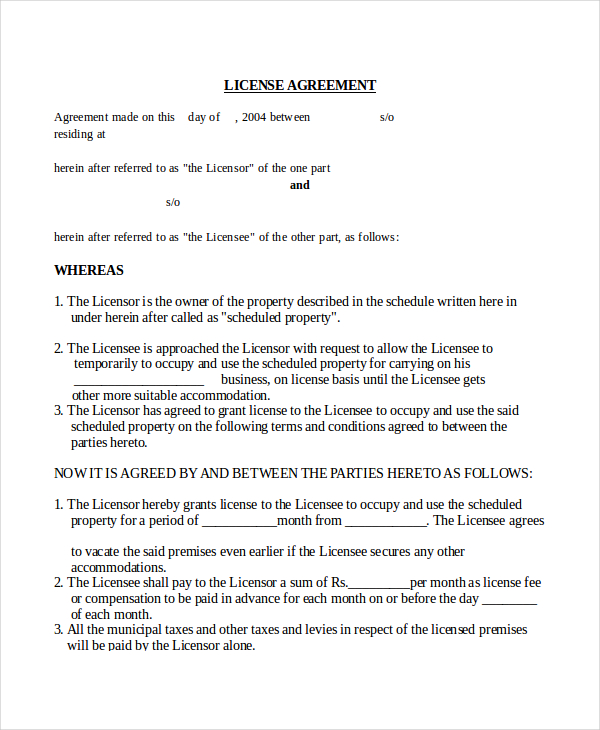 License-Agreement-Template-printable-word-doc.