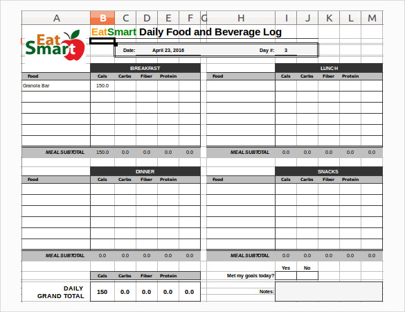 log-sheet-template-food-log-spreadsheet-template-in-excel-format