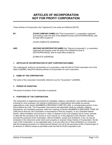 certificate-of-incorporation-template-articles-of-incorporation-not-for-profit-organization-pdf-file