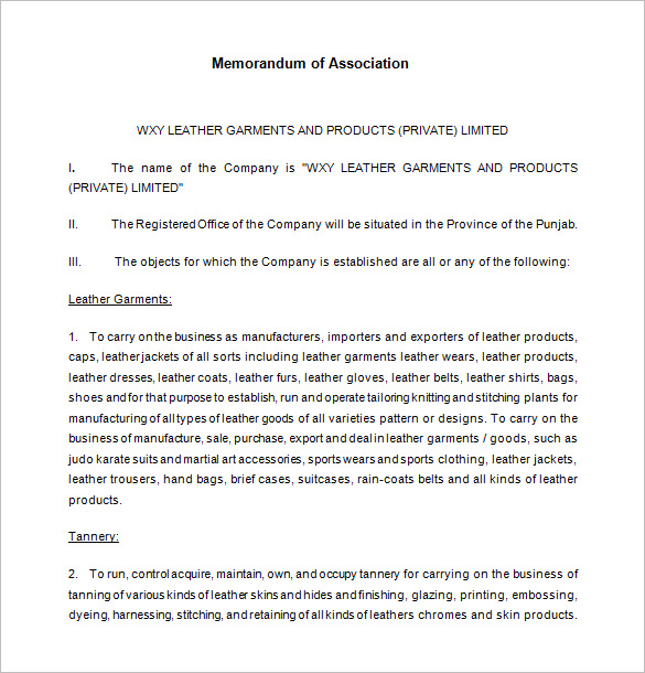 printable-doc-Memorandum-of-Association-Template-Download