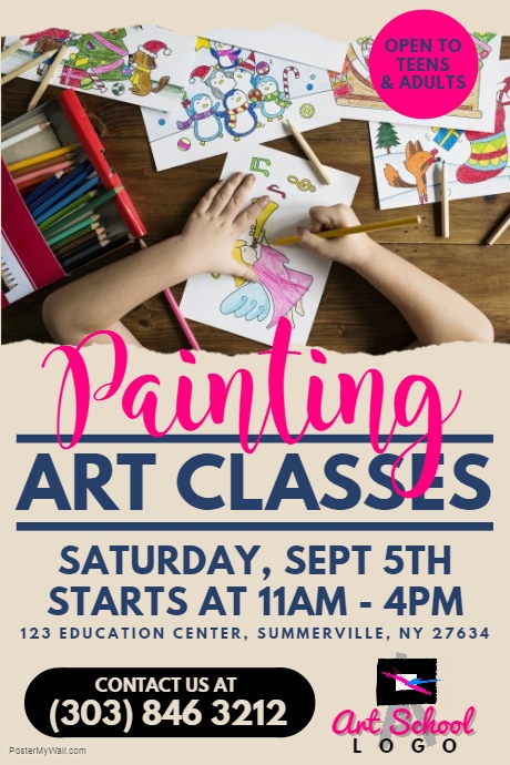 art-classes-flyer-template-Painting Workshop Flyers