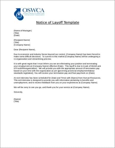 Layoff Email Template