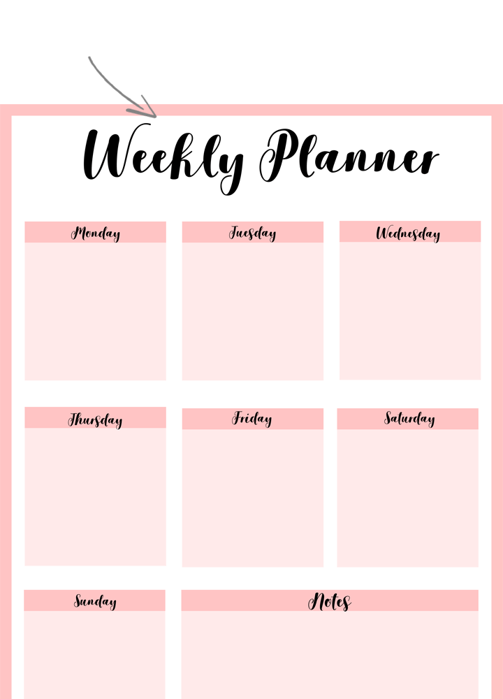 Template header weekly planner template schedule printable word doc